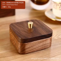 Black walnut light luxury dental floss box solid wood toothpick holder desktop household high-end new Chinese style dental floss storage box with cover