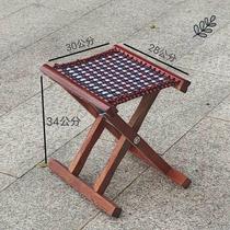 Solid wood locust wood Mazar outdoor barbecue foldable stool fishing stool Mazar portable home bench thickened simple