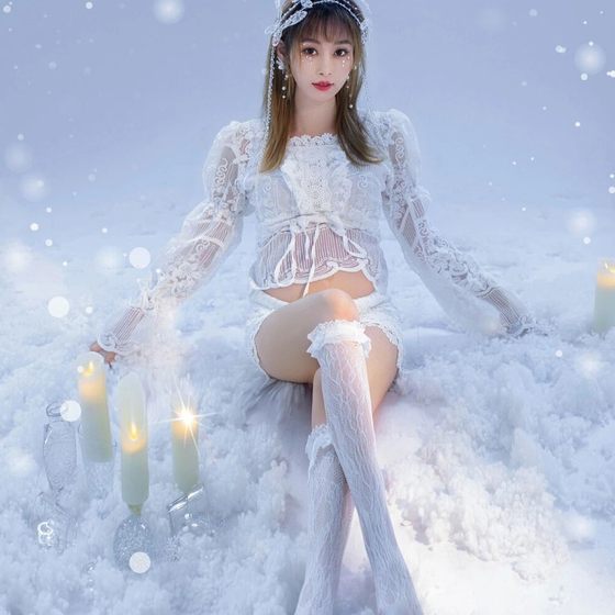 新款孕妇拍照服装影楼时尚孕妈唯美超仙蕾丝套装大肚艺术摄影衣服