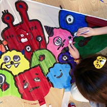 Hand-painted graffiti blank kite material package for children breeze easy to fly 2024 new hand-painted kite