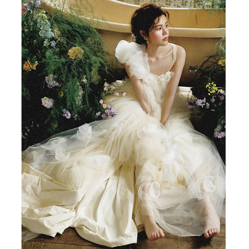 French-Style Light Wedding Dress 2026 New Model for Petite Women, Engagement Dress, Strapless, Simple and Unique Morning Gown for Female Brides French-Style Light Wedding Dress 2026 New Model for Petite Women, Engagement Dress, Strapless, Simple and Unique Morning Gown for Female Brides