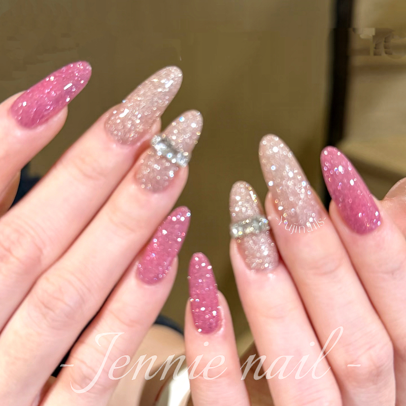 Purely Handmade Wearable Nails, Pure and Alluring, Bling Diamond Gel Nail Patches, Sparkling Diamond Ball Nails, Enhance Complexion, High-End