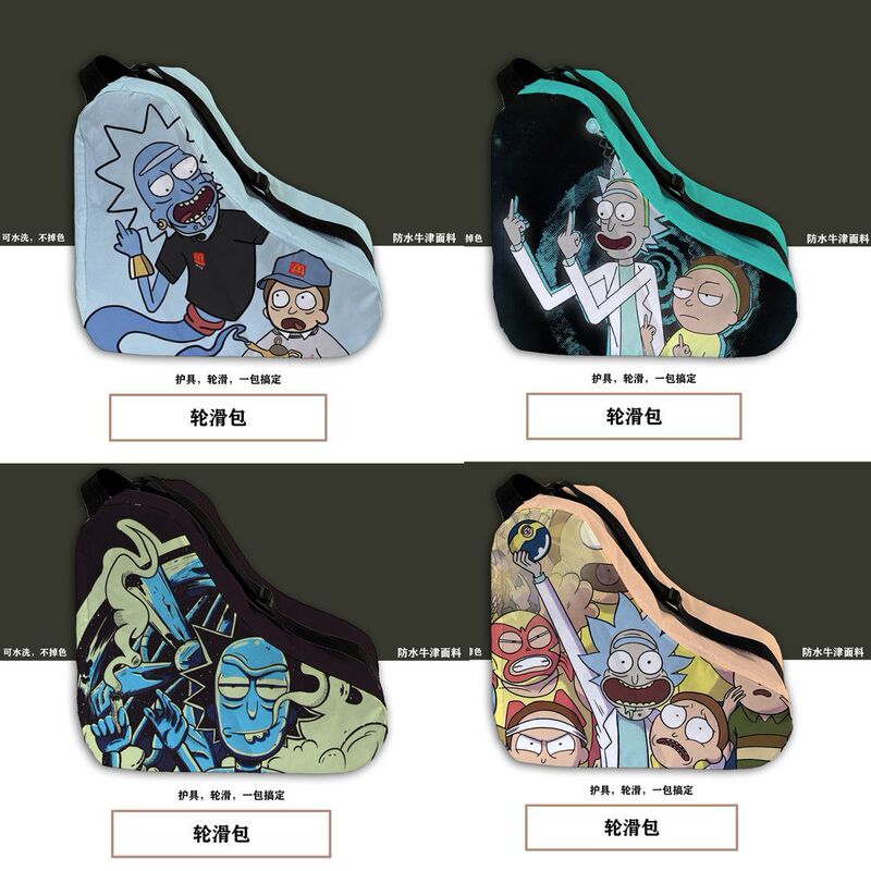Yzy New Two-Dimensional Cartoon Anime Rick and Morty Cute Backpack Durable Roller Skate Storage Bag Yzy New Two-Dimensional Cartoon Anime Rick and Morty Cute Backpack Durable Roller Skate Storage Bag