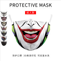 Cross-border spot digital printed mask dustproof PM2 5 haze adult mask cotton cloth with insertable filter
