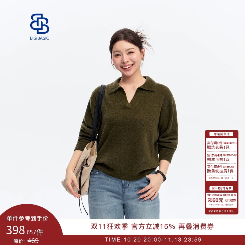 Big Basic “Relaxation” Polo Collar Slightly Dropped Shoulder Loose Silk Cashmere Wool Sweater Big Basic “Relaxation” Polo Collar Slightly Dropped Shoulder Loose Silk Cashmere Wool Sweater