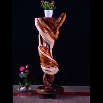 Taihang Thuja two-color material natural large flower stand birdcage flower hanging root carving living room boutique large ornaments handicrafts