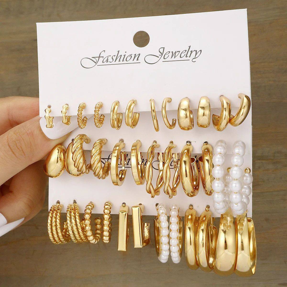 bohemian geometric hoop earrings set – vintage style fashion jewelry for women