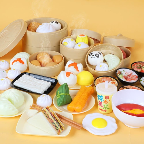 Детская семейная реалистичная игрушка, комплект для детского сада, пароварка, раннее развитие