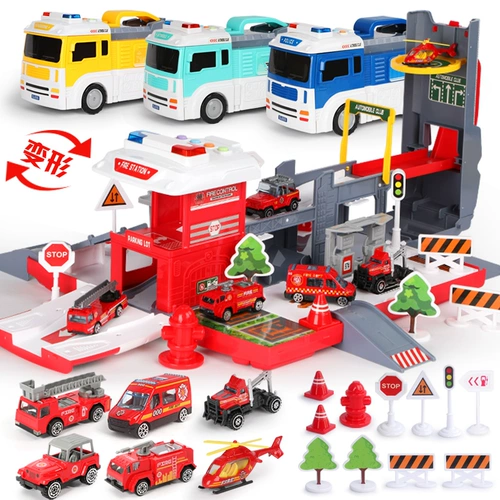 Детская игрушечная машина с рельсами, экскаватор, игрушка, детский комплект для мальчиков, пожарная машина, 2-3 лет