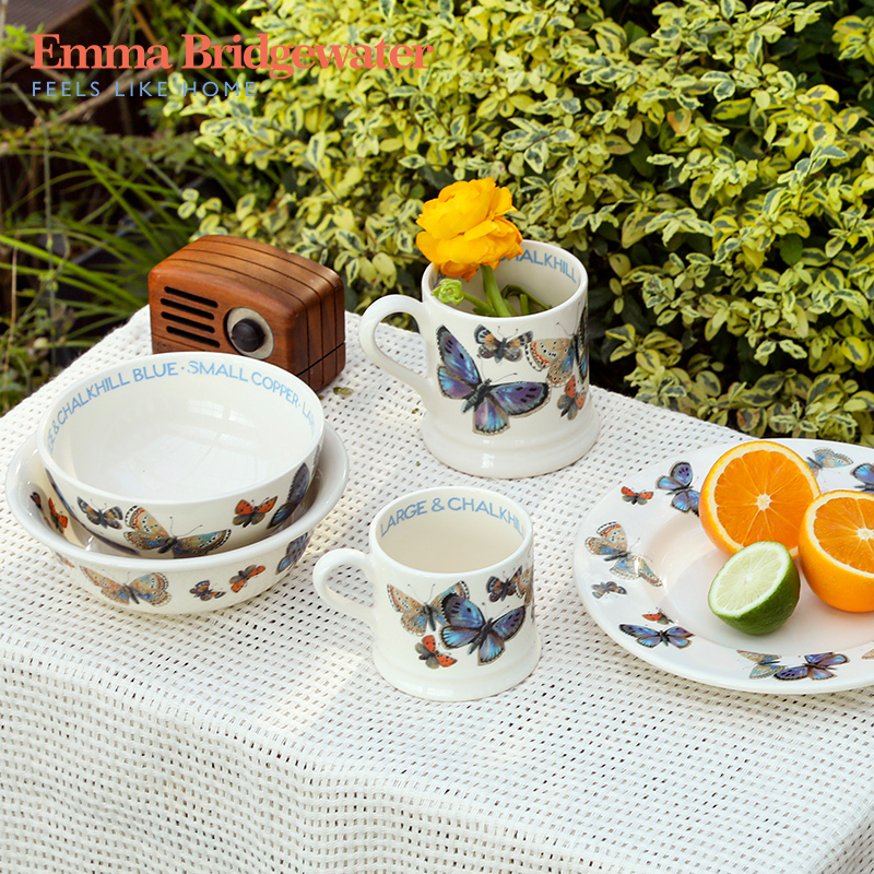 Emma Bridgewater Mug Coffee Cup Blue Butterfly Dinner Plate Bowl Tableware Set Wedding Gift