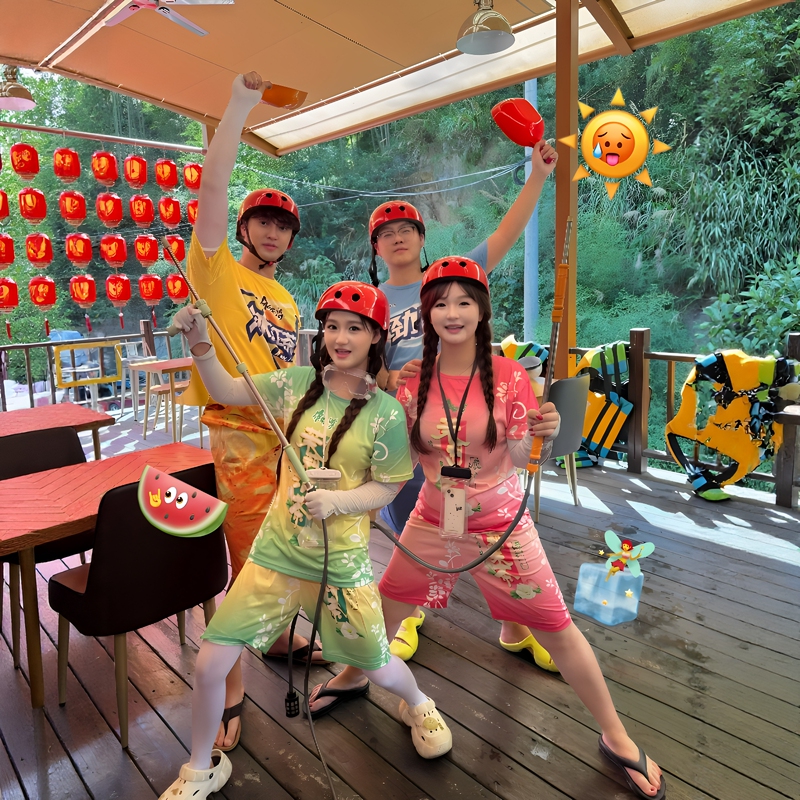 2026 New Style Student Rafting Clothing, Special Sun Protection Clothing, Short-Sleeved Shorts, Iced Tea Beverage Surfing Clothing