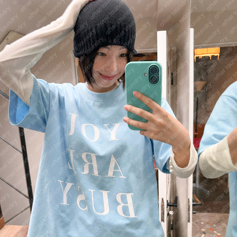 After Laundry Loose Casual Versatile Top I Am Lazy / You Are Busy Short-Sleeved T-Shirt