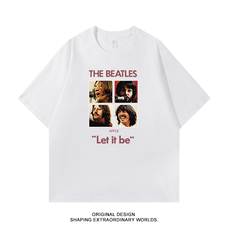 The Beatles Let It Be T-Shirt Men's European and American Street Rock Short Sleeve