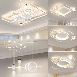 Favisen Living Room Lamp 2026 New Model Simple Modern Elegant Light Luxury Starry Sky Ceiling Lamp Lighting Package Set