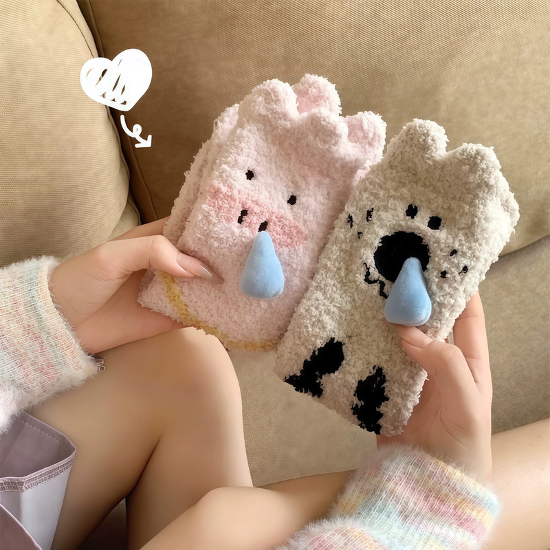 Snot Piggy Socks 3D Snot Slug Thickened Mid-Calf Socks Women's Winter Comfortable Home Floor Socks Sleep Socks Snot Piggy Socks 3D Snot Slug Thickened Mid-Calf Socks Women's Winter Comfortable Home Floor Socks Sleep Socks