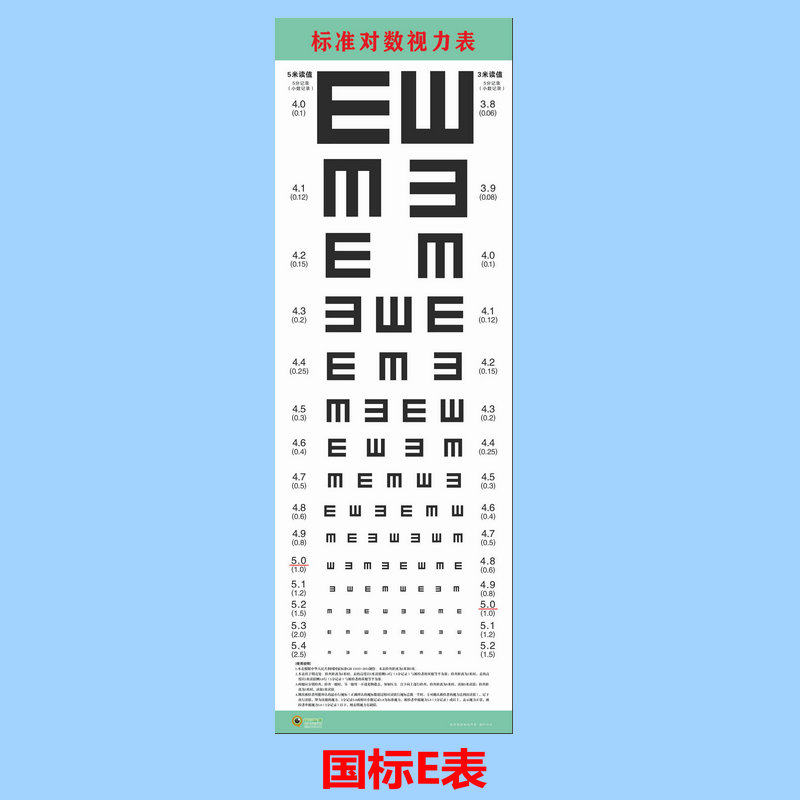 Sharp Eye View Kang E Table Wall Chart New Standard Logarithmic Vision Checklist Children Adult National Standard New Edition Preferential Promotion