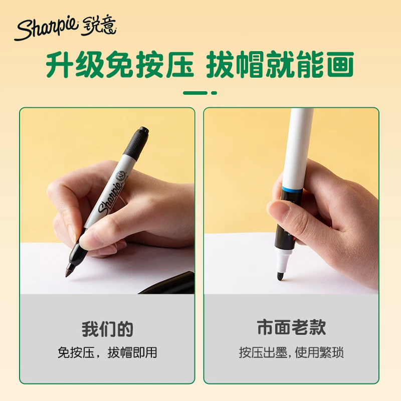 Маркер подлинной подписи Sharpie с анти-выцветанием золотой перьевой ручкой на масляной основе быстрая сушка прочный водостойкий не выцветает твердая головка для одежды не выцветающей краски маркер американский Sanfu пылезащищенный лабораторный маркер