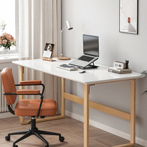 Japanese minimalist solid wood legs thickened desk home bedroom adult learning office desk computer table