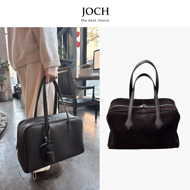 Joch New! 2026 First-Layer Tc Cowhide Victorian Boston Bag, Large-Capacity Tote Bag for Women for Commuting and Travel