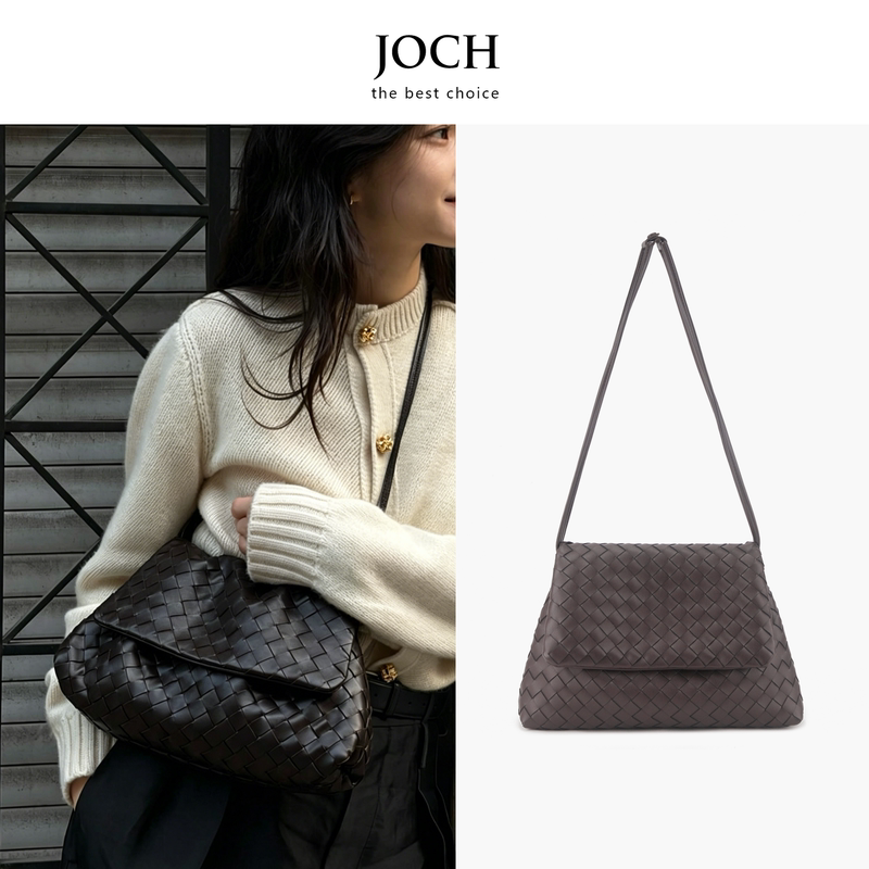 Joch Spring/Summer Show Flip-Top Garbage Bag Giorno Light Luxury Handmade Genuine Leather Vintage Shoulder Underarm Bag