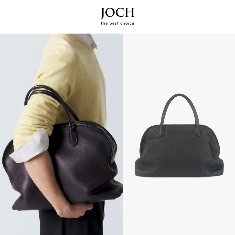 Joch Autumn Lychee Pattern Cowhide Bowling Bag Large Agnes15 Tote Bag Minimalist Style Handbag