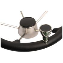 Marine steering wheel speedboat yacht stainless steel black foam steering wheel hand wheel hand wheel steering wheel with ball accessories