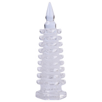 Good stock PK7J East China Sea natural white genuine crystal Wenchang Tower swing piece 7-layer 9-layer 13-layer original stone engraving desk office