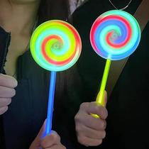 Fluorescent lollipop Candy Rotating Colored Stick Asymptomic Childrens Hands Ring Kindergarten Graduation Seven Color Light Glowing Small Windmills