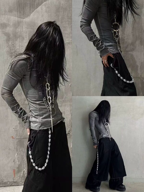 2025【Kaashpaige/Tana/Li Daben Same Style】Evil Tribe Goat Horn Skull Goats Pants Chain