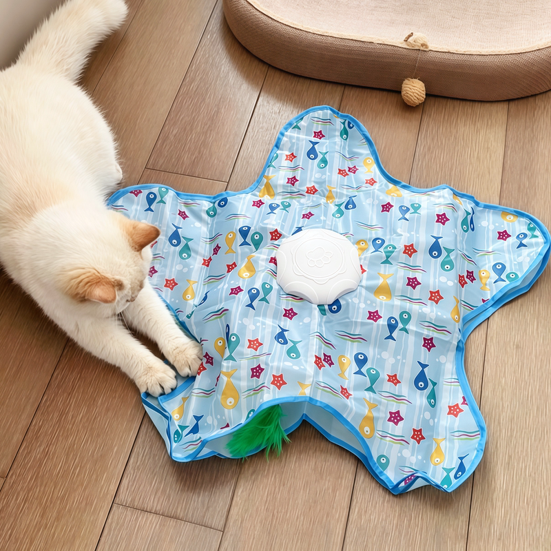 Five-Pointed Star Cat Toy Hunting Blanket Self-Entertainment Boredom-Relief Spinning Wheel Cat Teaser Stick Interactive Hide-And-Seek Cover Pet Play to Expend Energy Five-Pointed Star Cat Toy Hunting Blanket Self-Entertainment Boredom-Relief Spinning Wheel Cat Teaser Stick Interactive Hide-And-Seek Cover Pet Play to Expend Energy