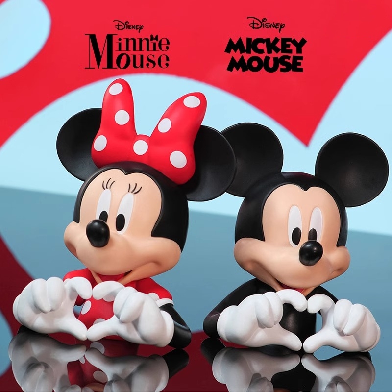 Soap Studio Disney Mickey and Minnie Love Heart Mini Bust Figure Car Ornament Gift