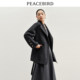 Peacebird Master Series Camel Velvet Silk Double-sided Wool Coat Women's Qianjin Style 2023 Waisted Wool Coat