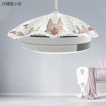 Fan lamp dust cover invisible chandelier lamp dust cover set with light round fan cover cloth towel protective cover to prevent oil pollution