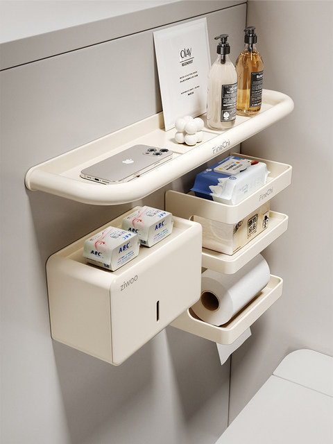 German imported bathroom storage rack without punching wall-mounted toilet paper box toilet paper storage tissue box