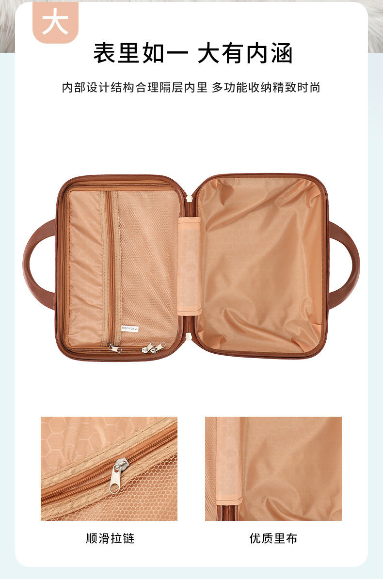 чемодан 卡通小熊手提箱迷你14寸行李箱收纳化妆箱小型轻便密码锁旅行箱子 #ffoooo