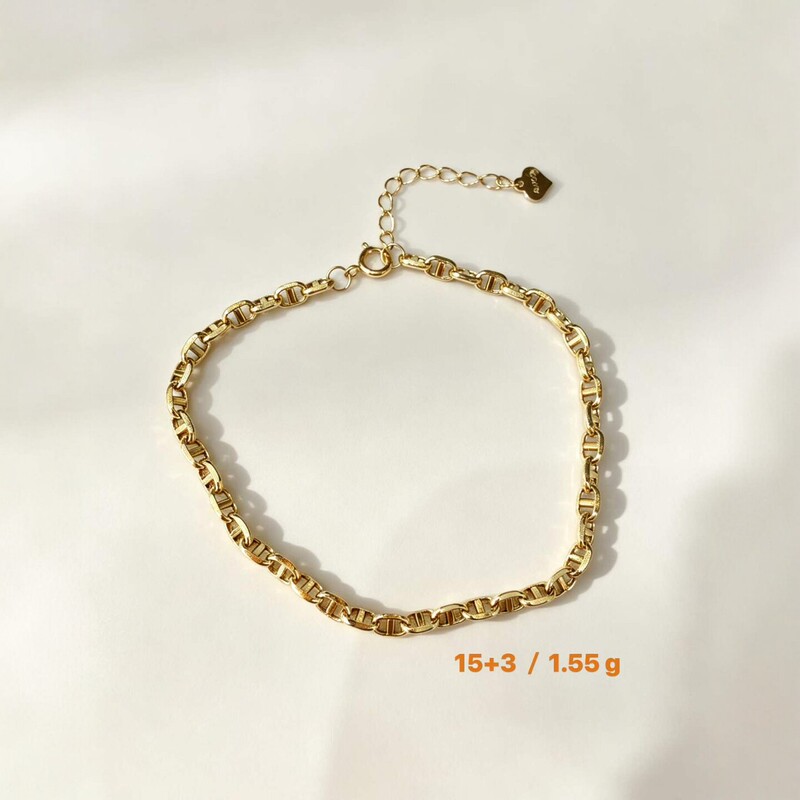 Happiness Lane 18K Gold Classic Pig Nose Bracelet Adjustable Plain Chain Au750 Italian Craftsmanship Authentic Jewelry for Women