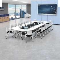 Folding training tables and chairs movable long table spliced conference table simple double multifunctional folding training table