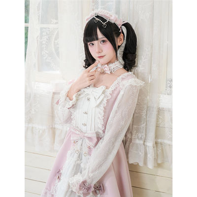 【PuppetBombs】 Original "Sakura Snow Love" Japanese-style sweet lace bow mass production dress