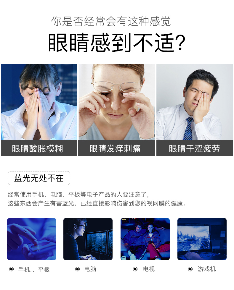 乐申 男士半框眼镜 免费配1.56防蓝光/非球面近视镜片 图8