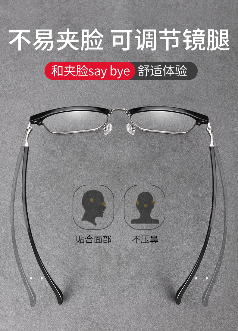 乐申 加大加宽 14克超轻钛合金镜架 送1.56镜片 图7
