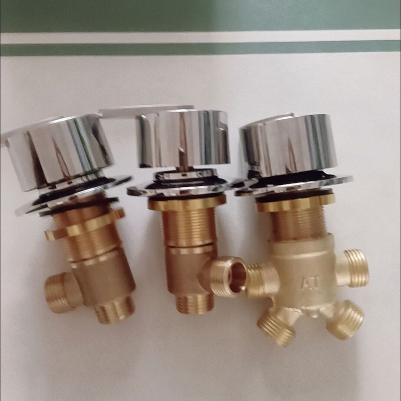 All-Copper Switch Bathtub Massage Accessories Water Distributor Faucet Split Hot and Cold Water Three-Piece Set Valve