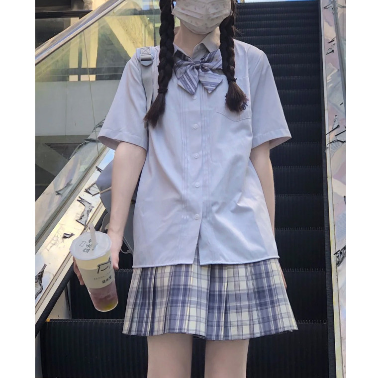 Gentle の knife jk uniform suit summer genuine spot Japanese school for grid skirt skirt college style short skirt