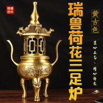 Copper incense stove ornaments Copper incense stove ornaments Copper Wenchang tower stove ornaments Copper Balong stove ornaments