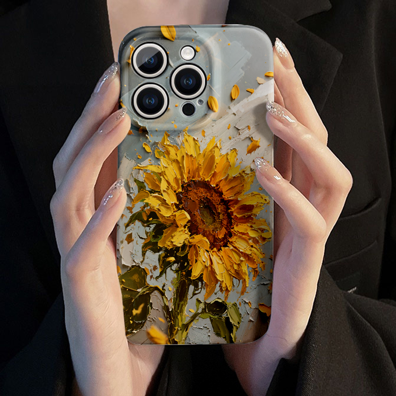 Oil Painting Sunflower Suitable for Apple Phone Case Iphone17/16 Xiaomi 15Promax New Model Oppo Trendy Vivo Gel 14Pro Anti-Drop 13 Full Coverage Ip Female One Plus 12 Soft 11 Huawei Honor Oil Painting Sunflower Suitable for Apple Phone Case Iphone17/16 Xiaomi 15Promax New Model Oppo Trendy Vivo Gel 14Pro Anti-Drop 13 Full Coverage Ip Female One Plus 12 Soft 11 Huawei Honor