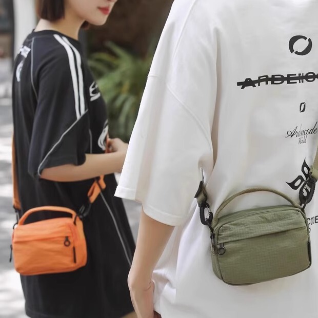 Macaron-Colored Nylon Small Square Bag, Waterproof and Lightweight Women's Bag, Casual and Versatile Single Shoulder Crossbody Phone Bag, New Style