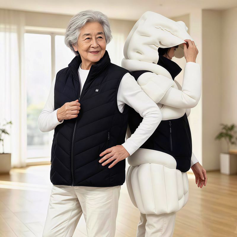 Intelligent Anti-Fall Airbag Vest for the Elderly, Lightweight Anti-Fall Device, Protective Gear, Head Protection, Waist and Hip Protection Vest