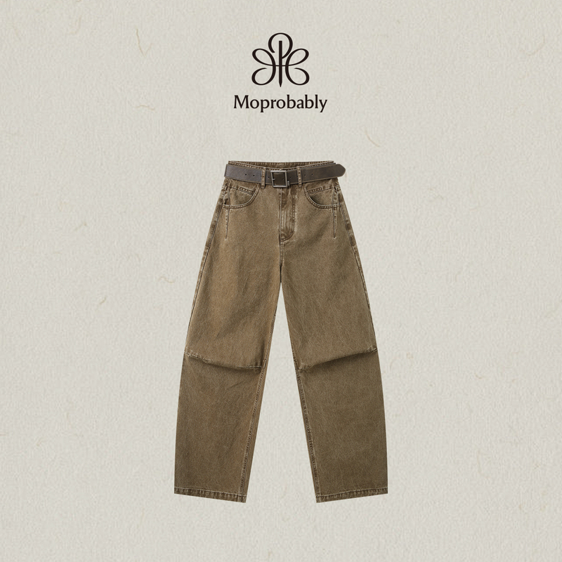 Moprobably Li Yunuo "Hiking Pants" 100% Cotton Wild Series Stylish Jeans Straight-Leg Long Pants Moprobably Li Yunuo "Hiking Pants" 100% Cotton Wild Series Stylish Jeans Straight-Leg Long Pants