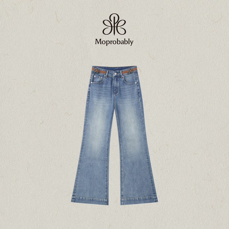 Moprobably Li Yuner's "Jiuyi Denim" Flared Jeans with a Relaxed and Casual Style, Suitable for Everyday Wear