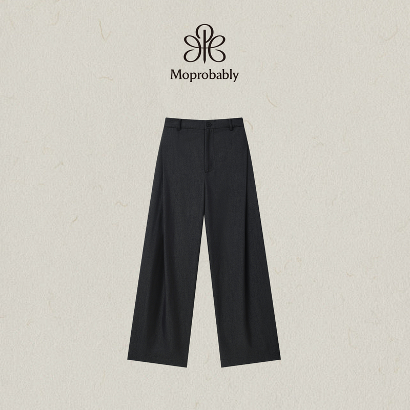 Moprobably Li Yuno "Radiant Pants" Minimalist High-End Drapey Suit Casual Pants Loose Straight-Leg Trousers Moprobably Li Yuno "Radiant Pants" Minimalist High-End Drapey Suit Casual Pants Loose Straight-Leg Trousers