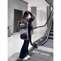 American retro colorful sweater for women with niche design loose outer wear thin knitted jacket cardigan trendy for small people